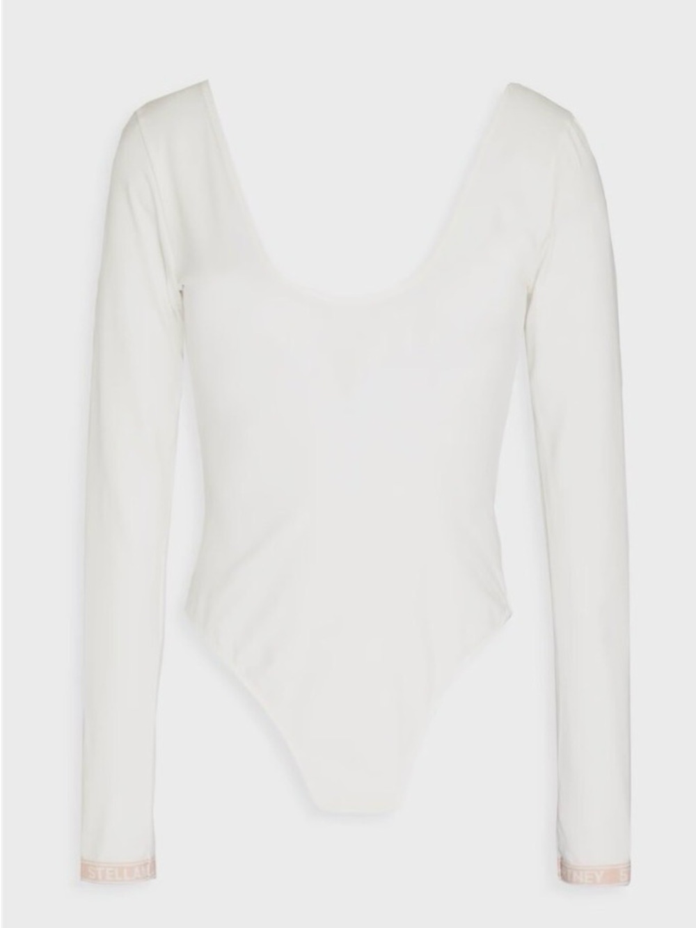 NWT Stella McCartney White Scoop-Neck Long-Sleeve Bodysuit
